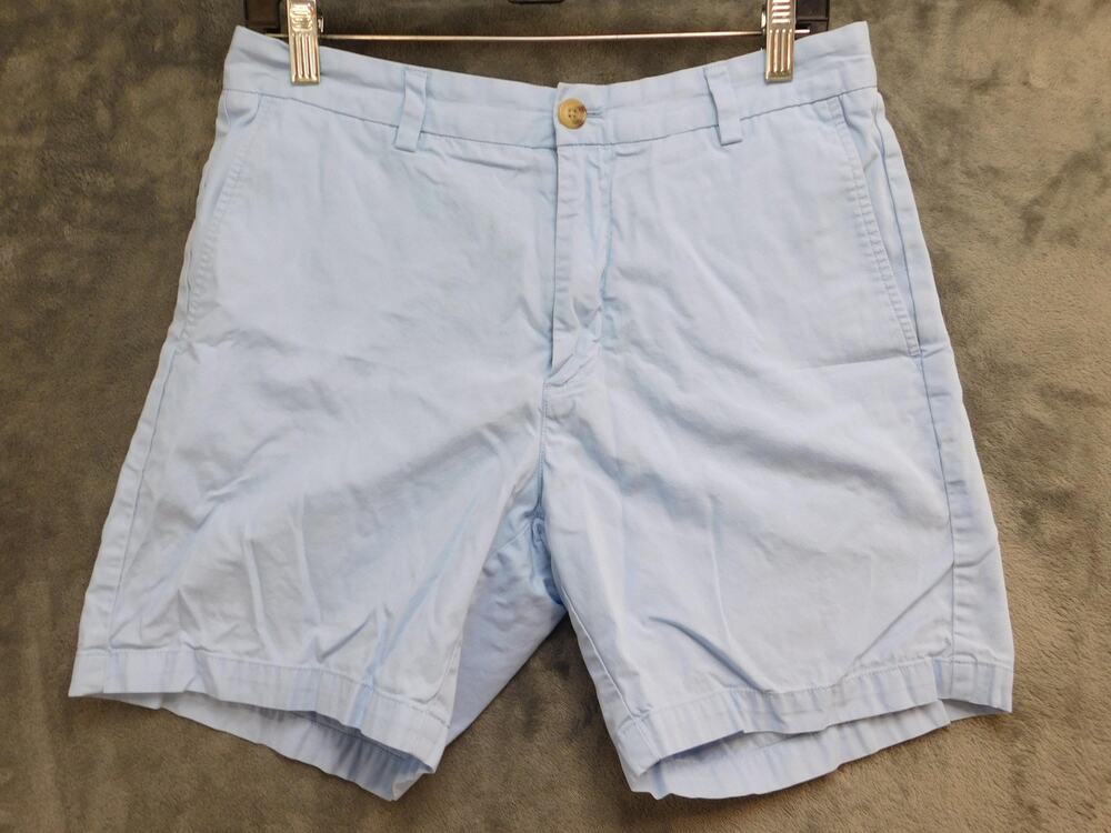 Vineyard Vines Shorts Mens 32 Light Blue Chino Cotton Flat Front Pockets Belted